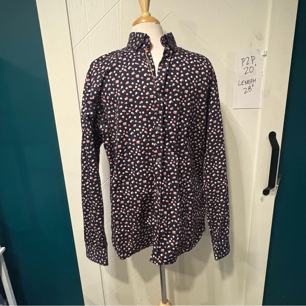 Ted Baker London Men’s Floral Button-Up Shirt | Dark Academia 💯 cotton /Indie - Picture 3 of 10